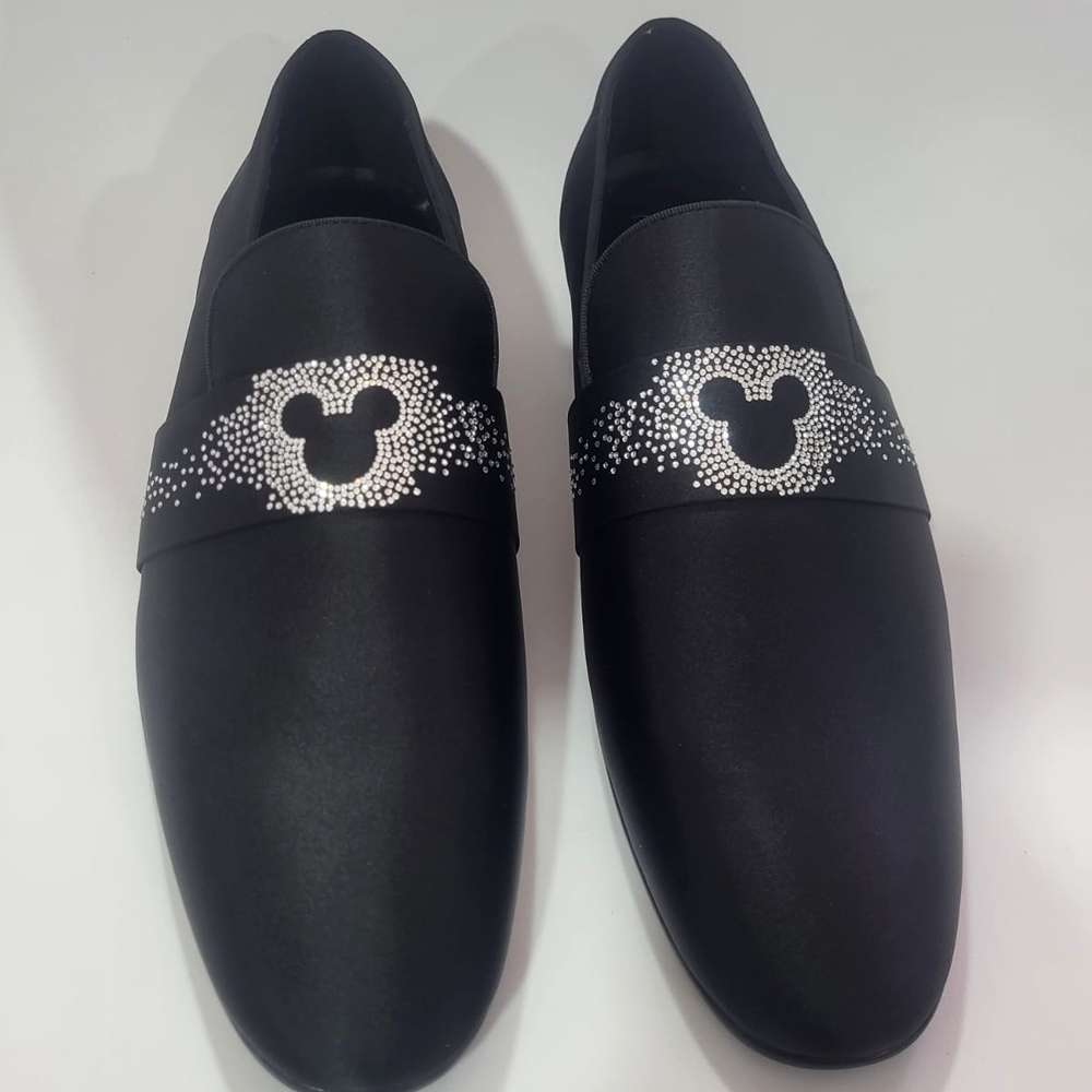 Aldo 100 Disney Anniversary Black And  Silver Slip-On Loafers